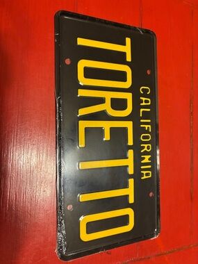 New Custom 'TORETTO' California License Plate In sealed bag